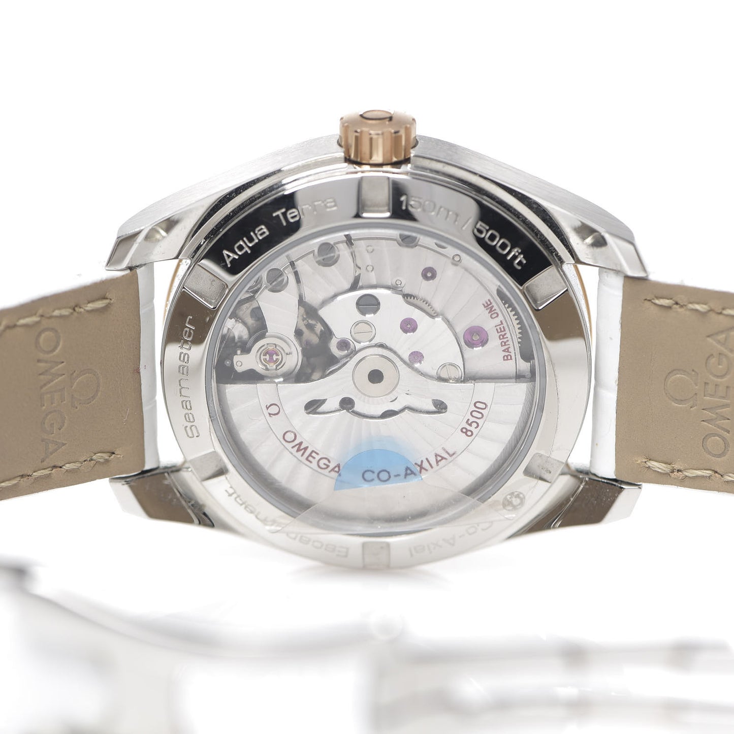 Stainless Steel 18K Red Gold Alligator Diamond 38mm Seamaster Aqua Terra Co-Axial Automatic Watch White 231.23.39.21.52.001