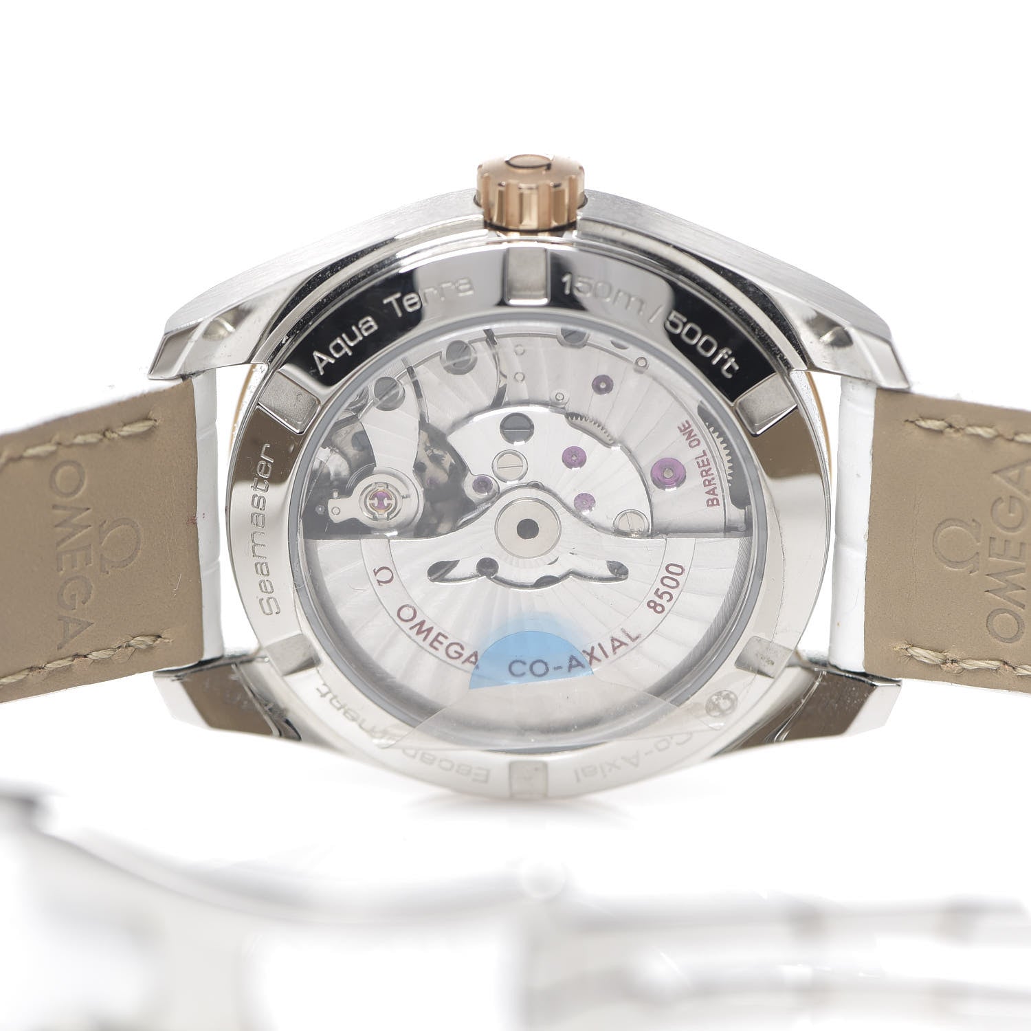 Omega Stainless Steel 18K Red Gold Alligator Diamond 38mm Seamaster Aqua Terra Co-Axial Automatic Watch White 231.23.39.21.52.001 4 of 10