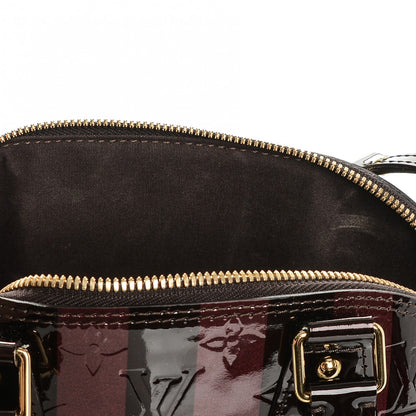 Louis Vuitton Vernis Rayures Alma BB Amarante 7 of 8