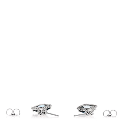 David Yurman Sterling Silver Diamond Blue Topaz Cushion On Point Drop Earrings 3 of 4