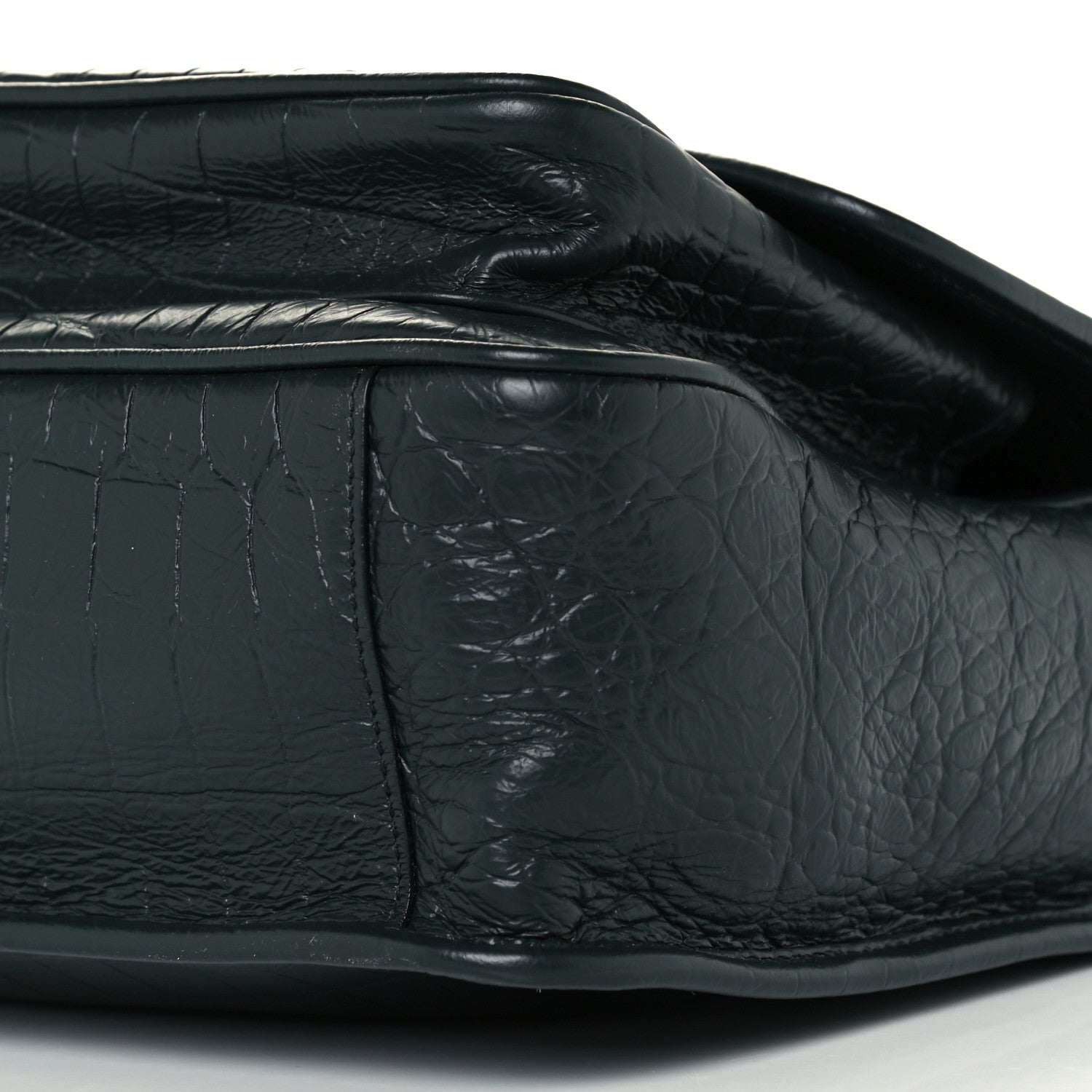 Saint Laurent Crocodile Embossed Calfskin Monogram Medium Niki Chain Satchel Algea 11 of 11