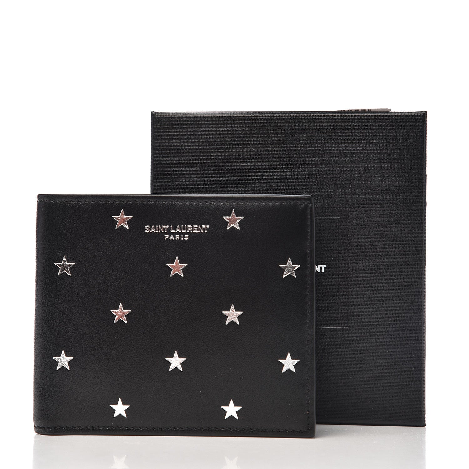 Saint Laurent Calfskin Star Print East West Wallet Black 7 of 7