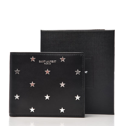 Saint Laurent Calfskin Star Print East West Wallet Black 7 of 7