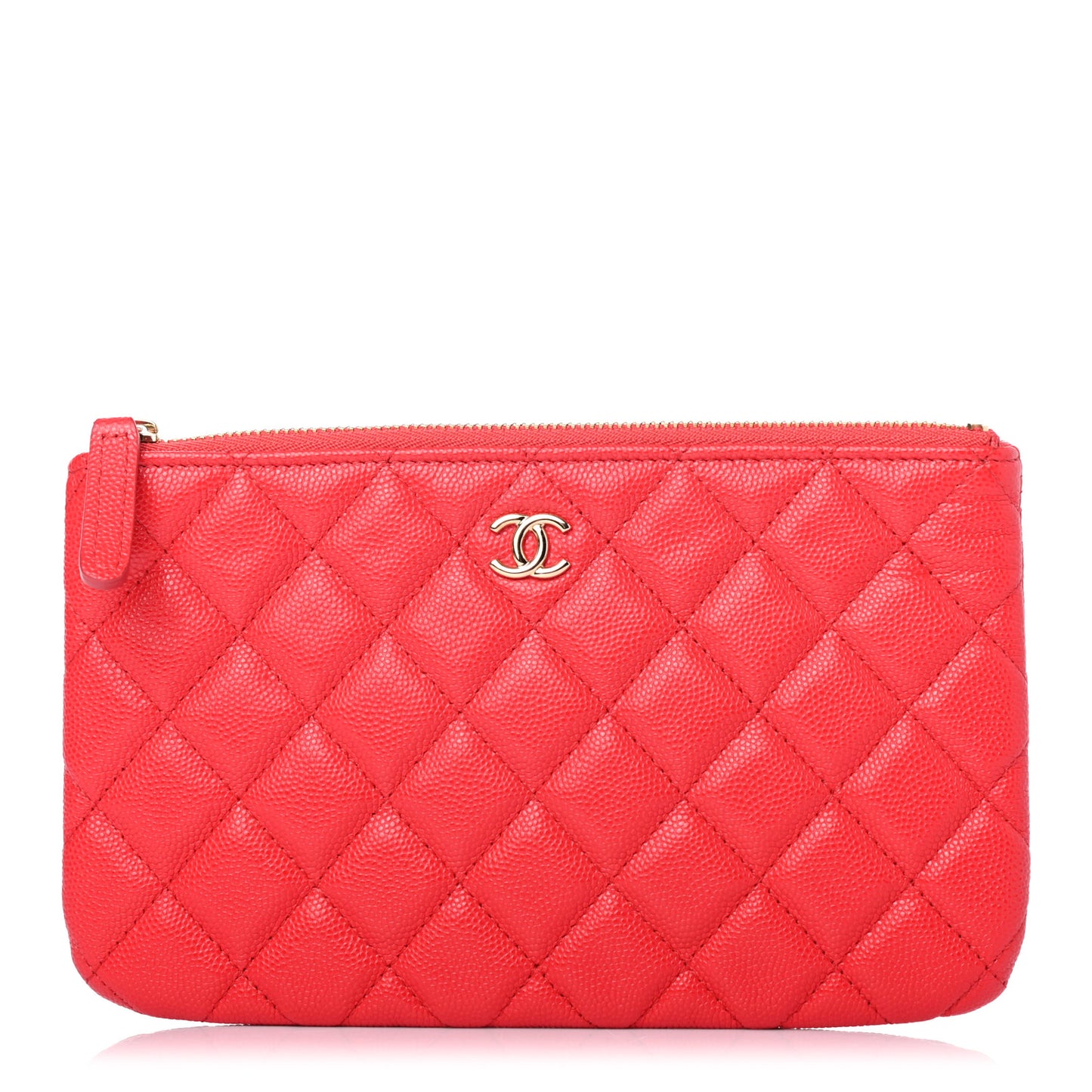 Caviar Quilted Cosmetic Case Red