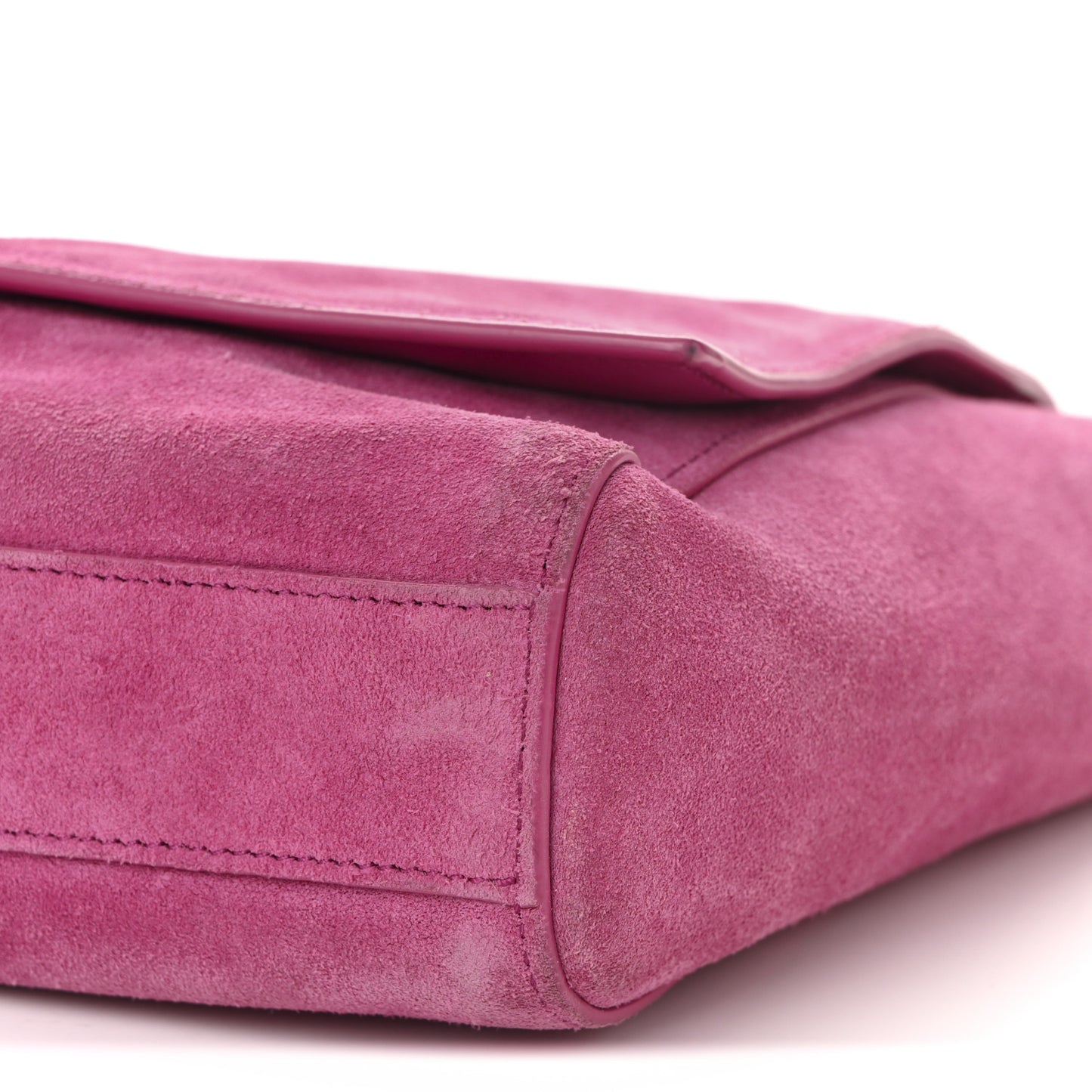 Smooth Calfskin Suede Medium Reversible Monogram Kate Satchel Rose Rubis
