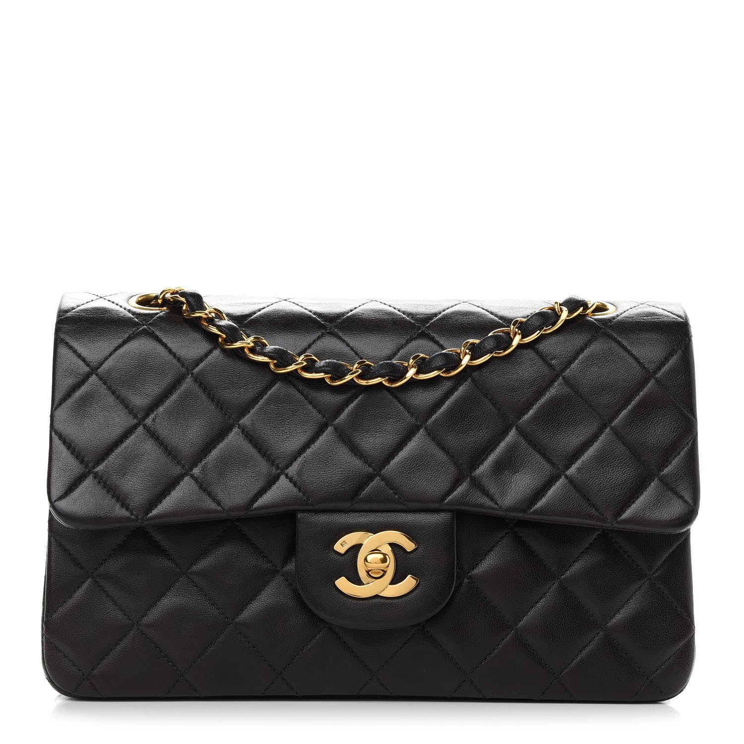 Chanel Lambskin Quilted Small Double Flap Black 1 of 9