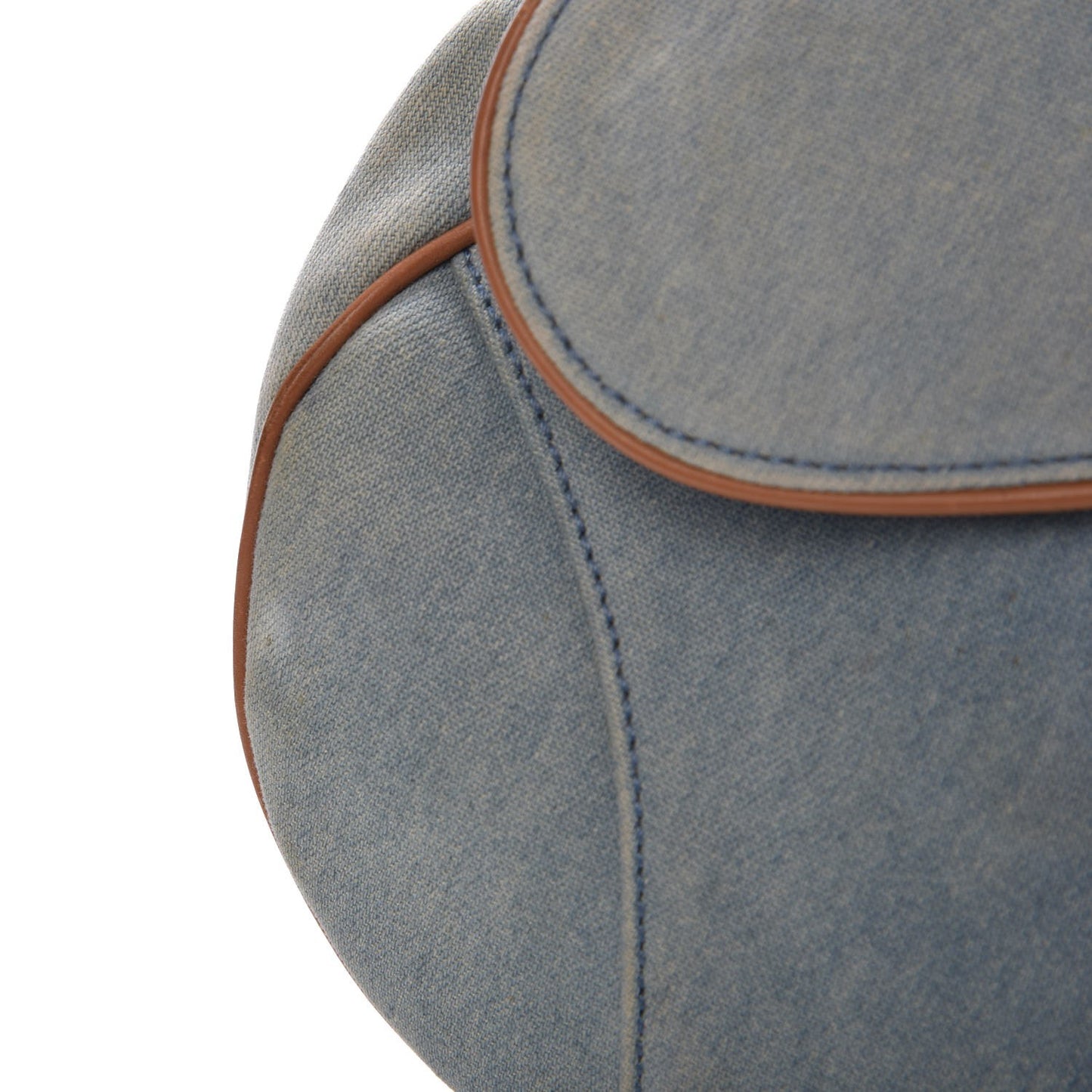 Denim Calfskin Saddle Bag Blue