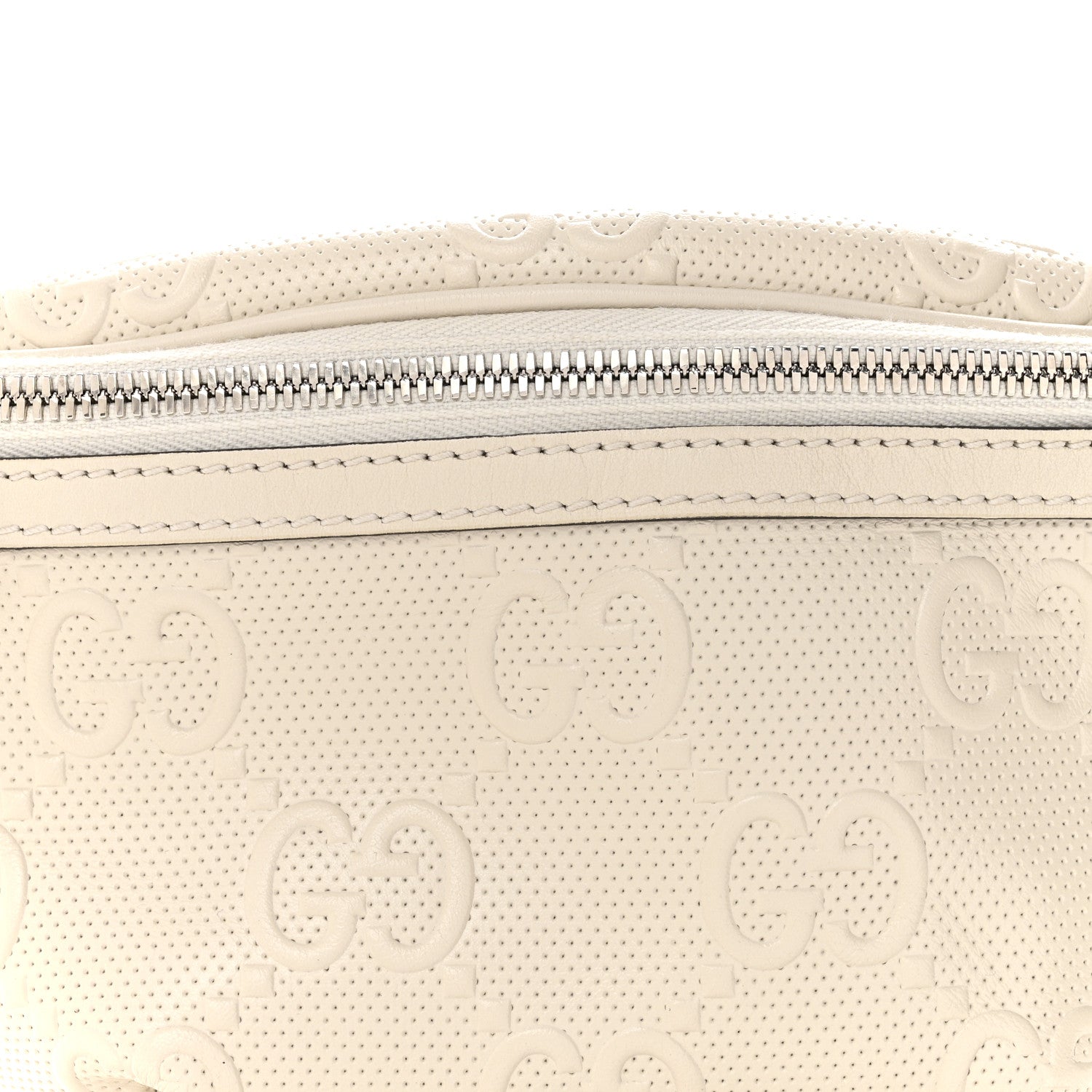 Gucci Calfskin GG Tennis Embossed Belt Bag Mystic White 8 of 11