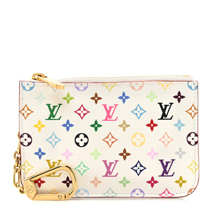 Louis Vuitton Monogram Multicolor Key Pouch White Litchi 1 of 7
