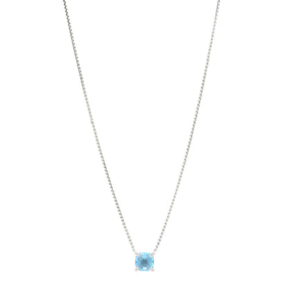 David Yurman Sterling Silver Diamond Blue Topaz 9mm Petite Chatelaine Pendant Necklace 1 of 4