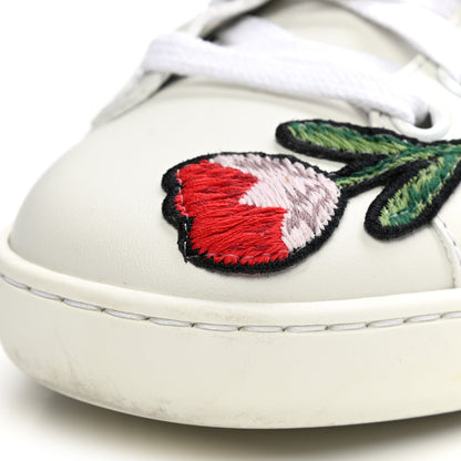 Gucci Calfskin Web Floral Embroidered Womens Ace Sneakers 35 White 13 of 14