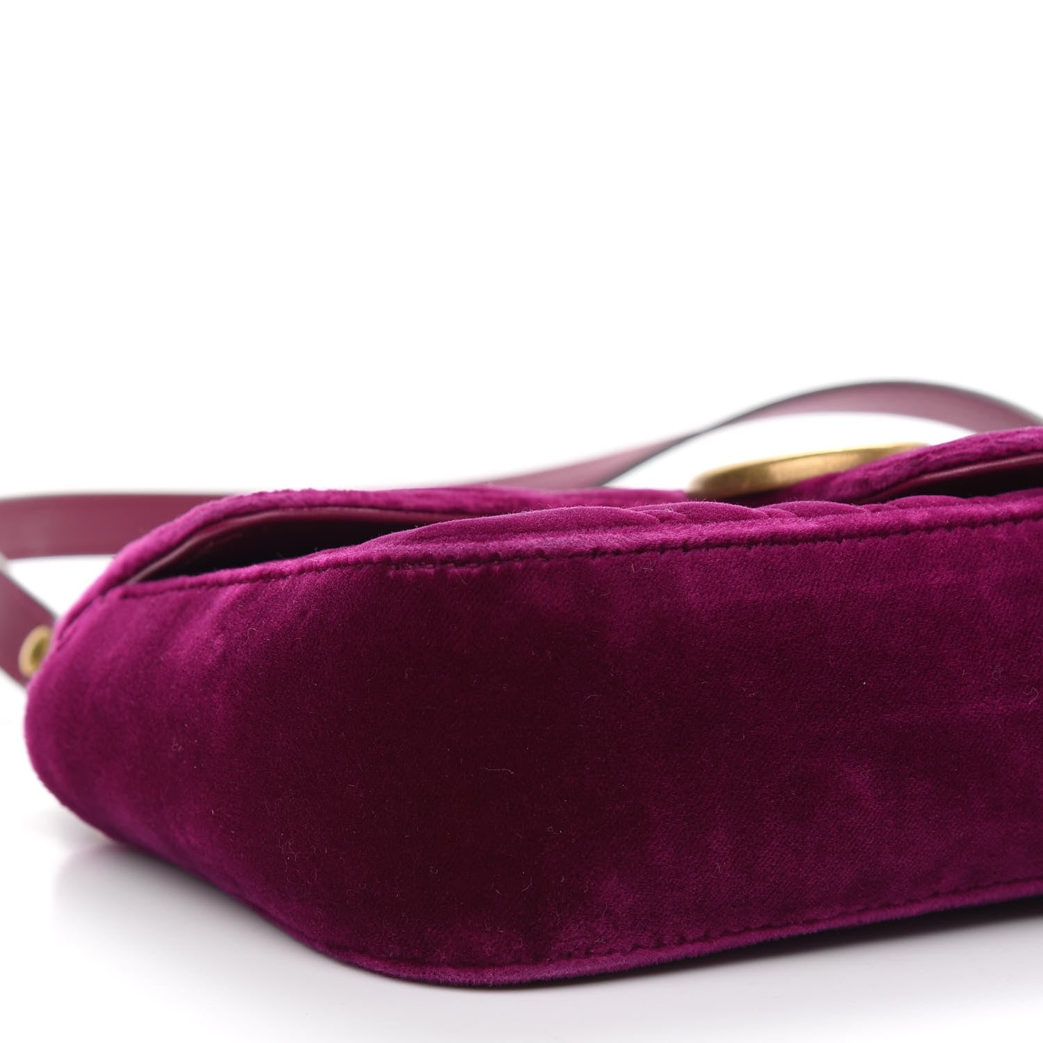 Gucci Velvet Matelasse Mini GG Marmont Shoulder Bag Fuchsia Violet Cyclamen 8 of 10
