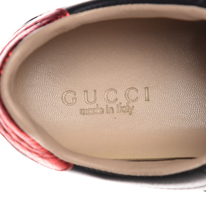 Gucci Calfskin Ayers Web Bee Embroidered Ace Sneakers 38 Black 9 of 19