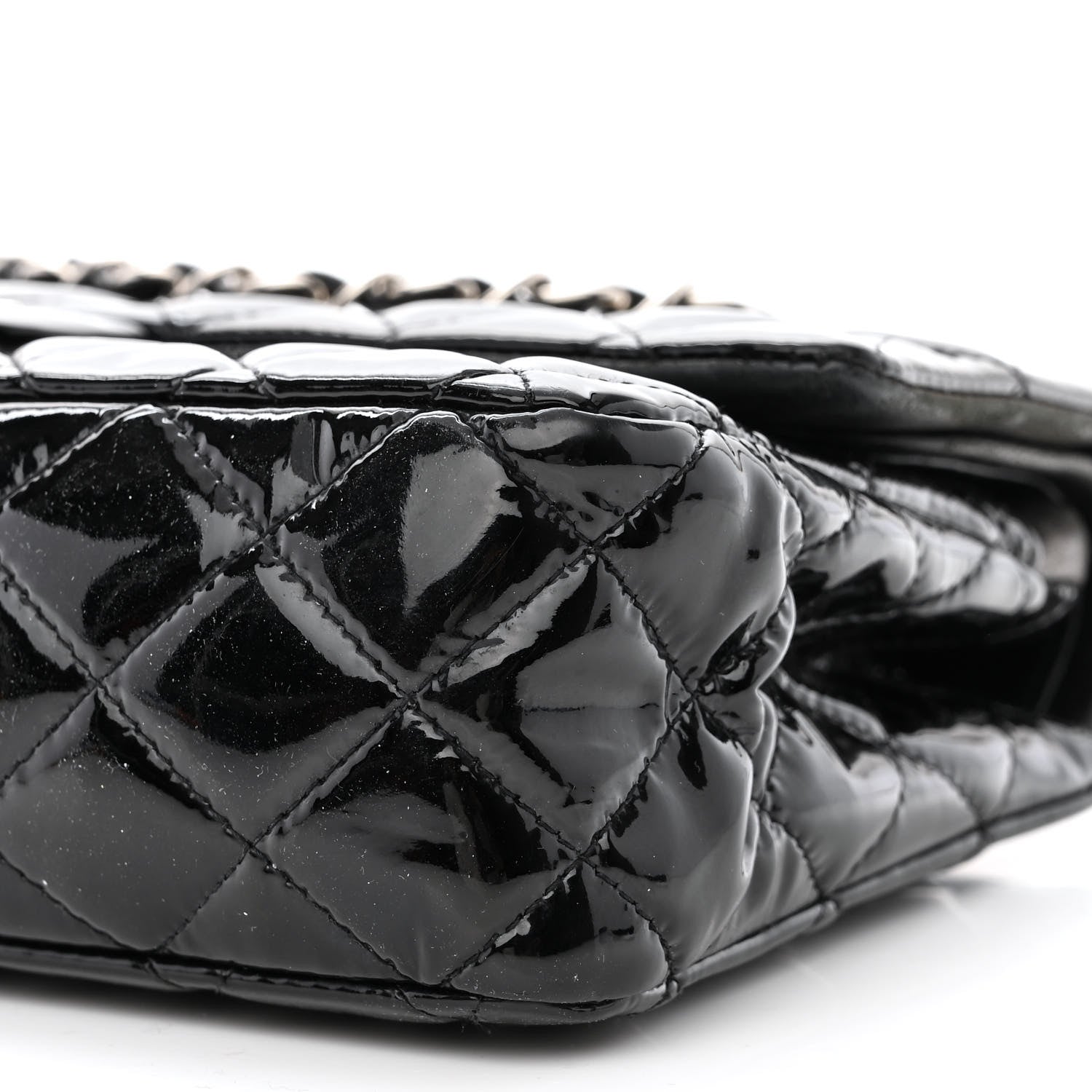 Chanel Patent Quilted Medium Double Flap Black 12 of 15