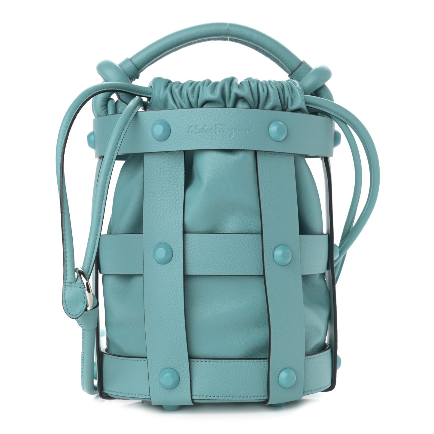 Calfskin Cage Bag Tyrone Turquoise