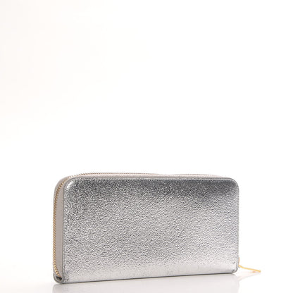 Saint Laurent Metallic Calfskin Continental Zip Around Wallet Silver 3 of 6