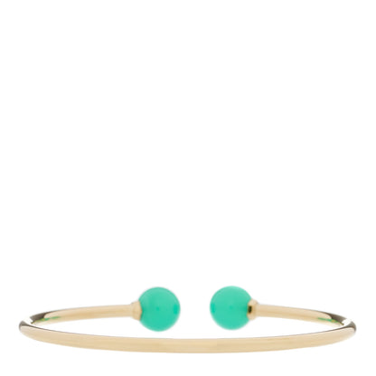 Tiffany 18K Yellow Gold Chrysoprase 8mm HardWear Ball Wire Bracelet 2 of 4
