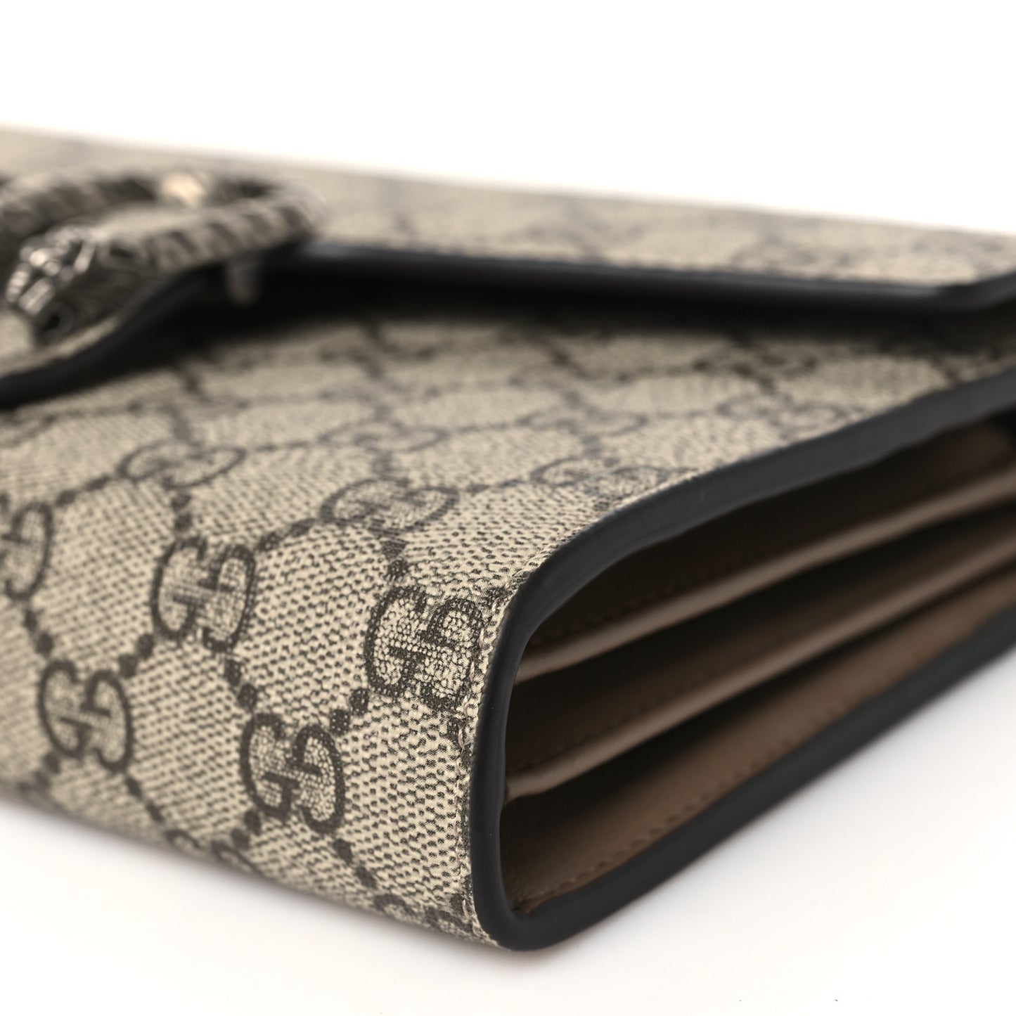 GG Supreme Monogram Mini Dionysus Chain Wallet Beige Taupe