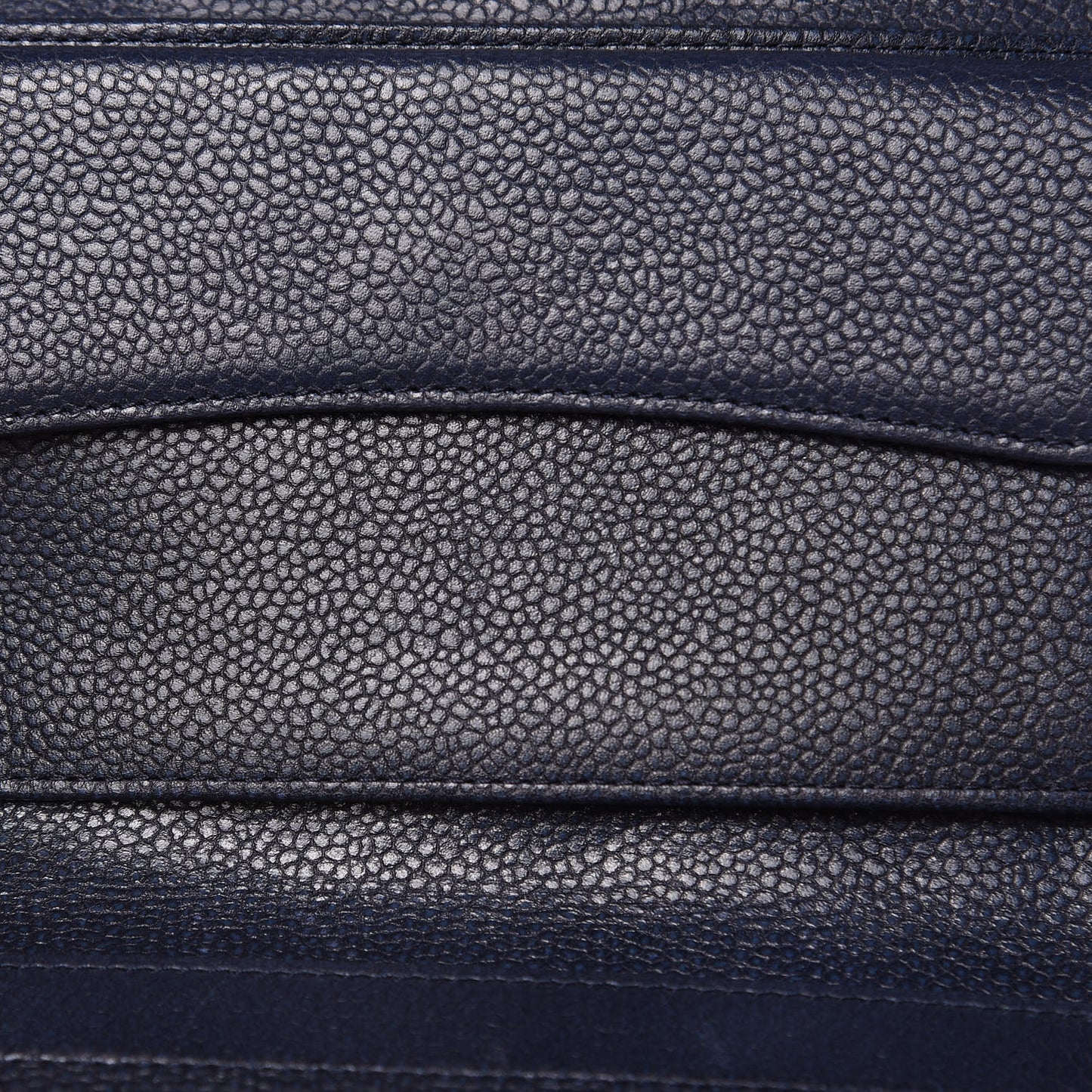 Metallic Caviar Quilted Reissue Long Flap Wallet Navy Blue