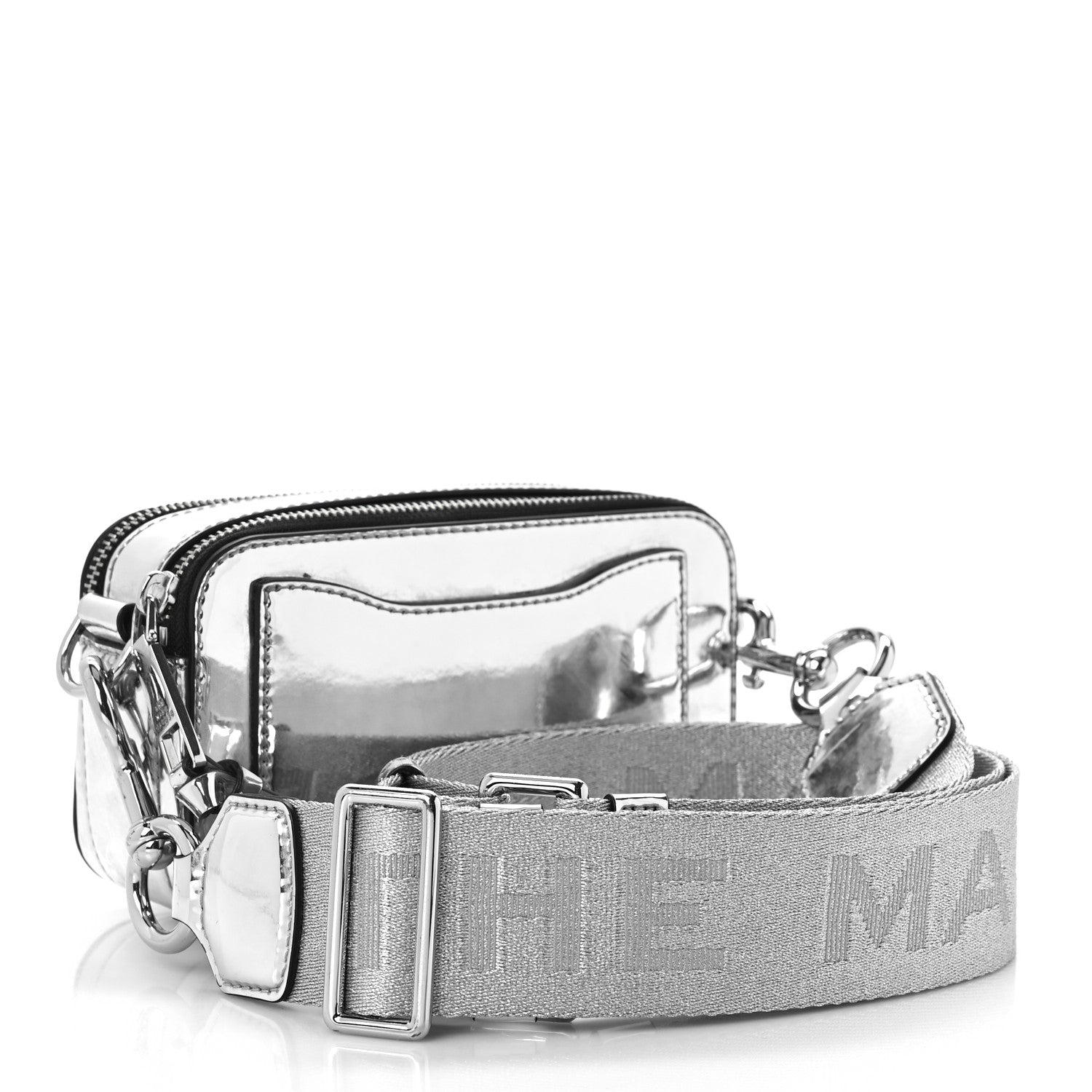 Marc Jacobs Metallic Calfskin Gen Z Snapshot Camera Bag Silver 3 of 10