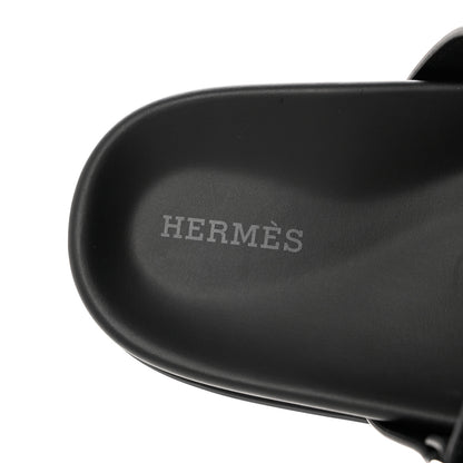 Hermes Calfskin Womens Chypre Sandals 38 Black 7 of 9