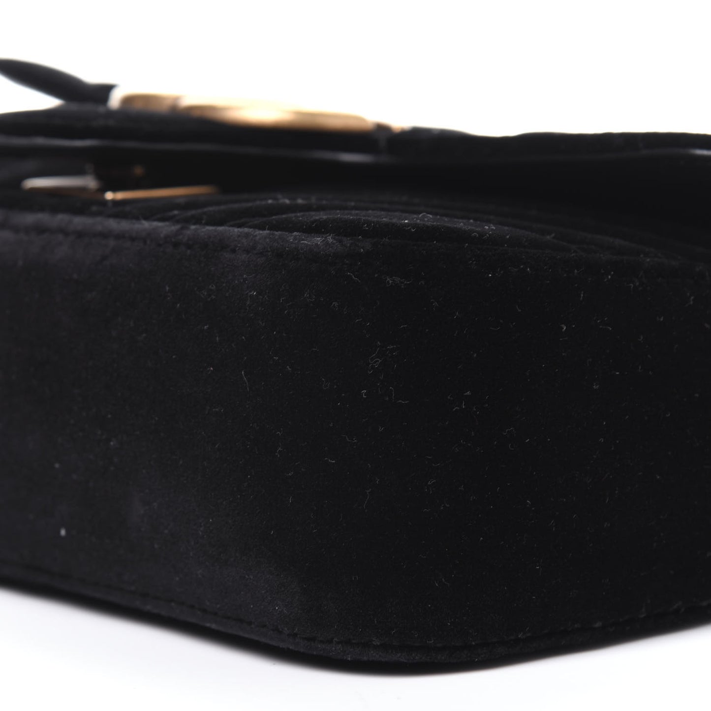 Velvet Matelasse Mini GG Marmont Shoulder Bag Black