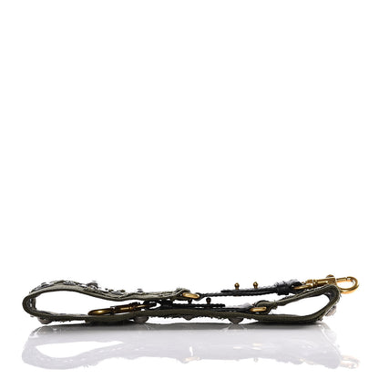 Christian Dior Canvas Embroidered Studded Camouflage Shoulder Strap Vert Multicolor 11 of 11