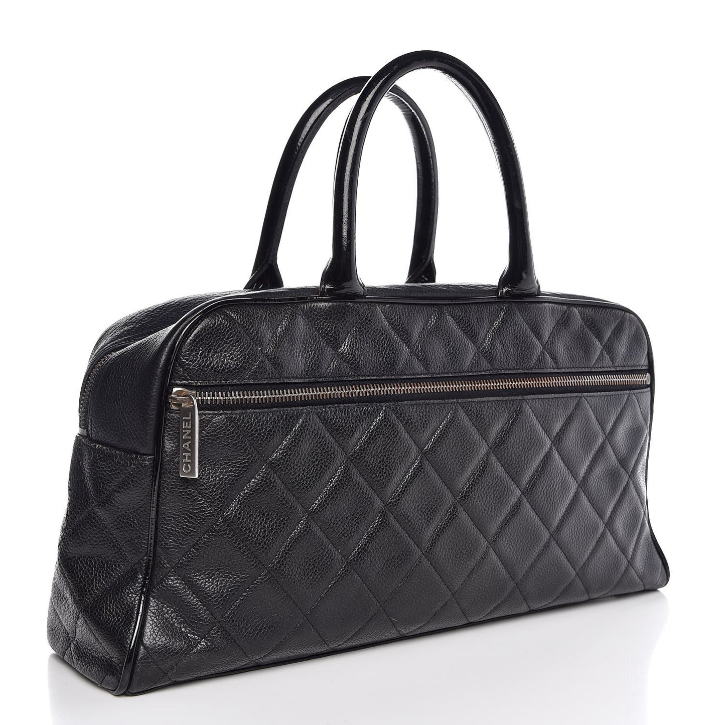 Caviar Patent Large Bowler Black