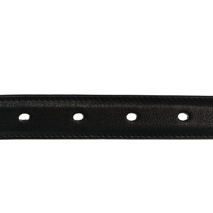 Saint Laurent Smooth Calfskin Monogram Cassandre Extra Thin Square Buckle 80 32 Belt Black 5 of 7