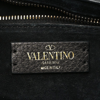 Valentino Garavani Grained Calfskin Large Roman Stud Shoulder Bag Black 6 of 9