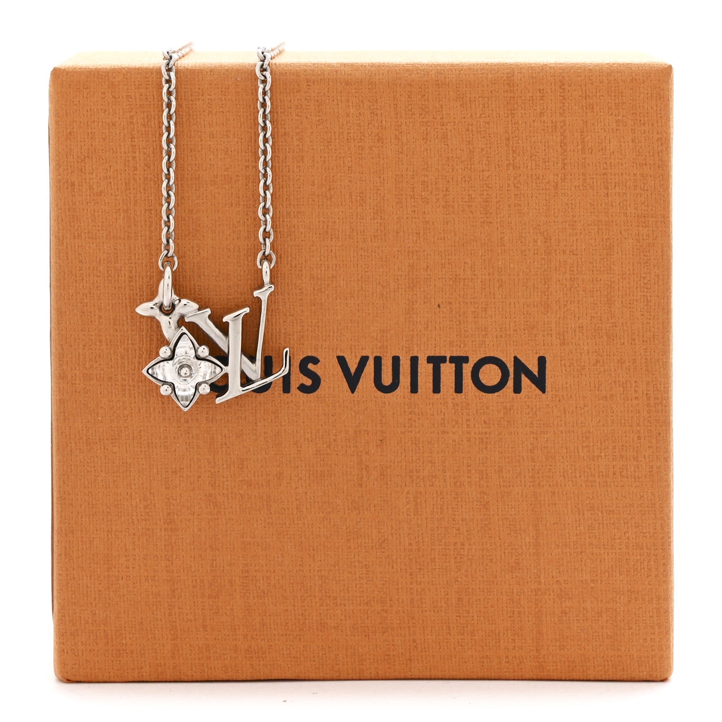 Metal Crystal Loulougram Necklace Silver