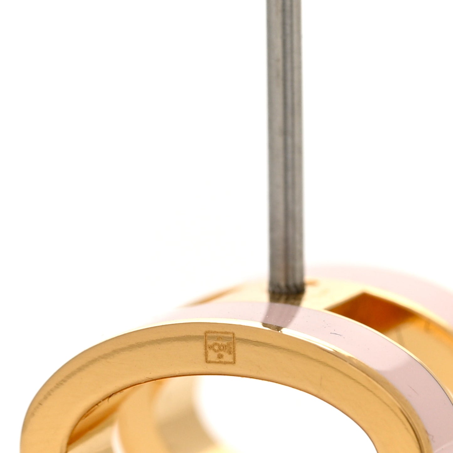 Gold Lacquered Mini Pop H Earrings Rose Dragee