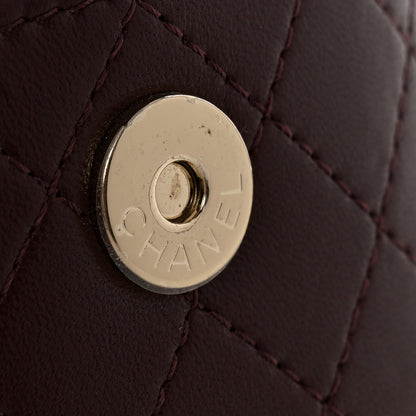 Chanel Lambskin Quilted Round Mini Vanity Case With Chain Burgundy 12 of 12