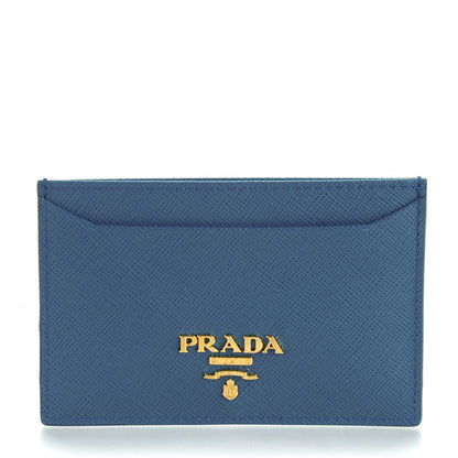 Prada Saffiano Metal Card Case Cobalto 1 of 8
