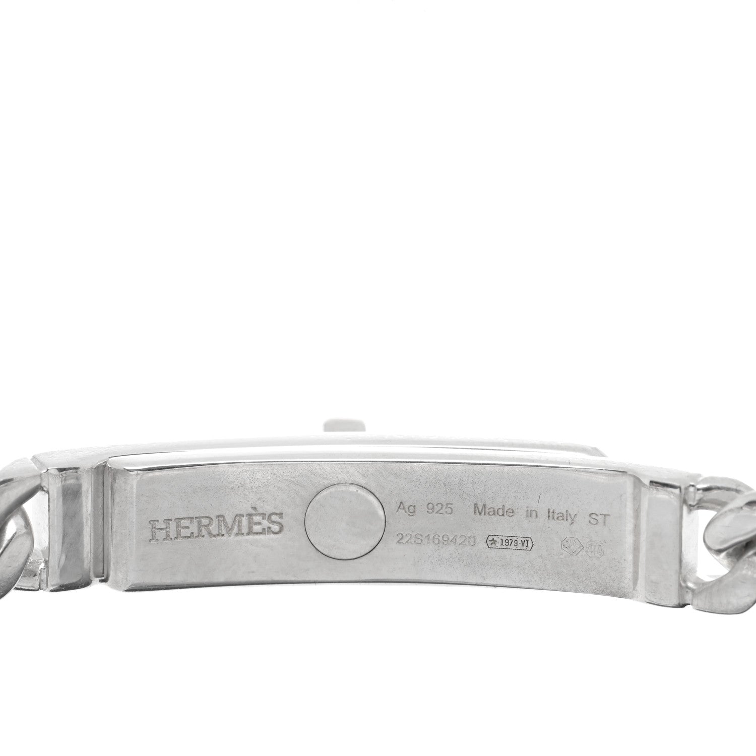 Hermes Sterling Silver TPM Kelly Gourmette Bracelet ST 3 of 4