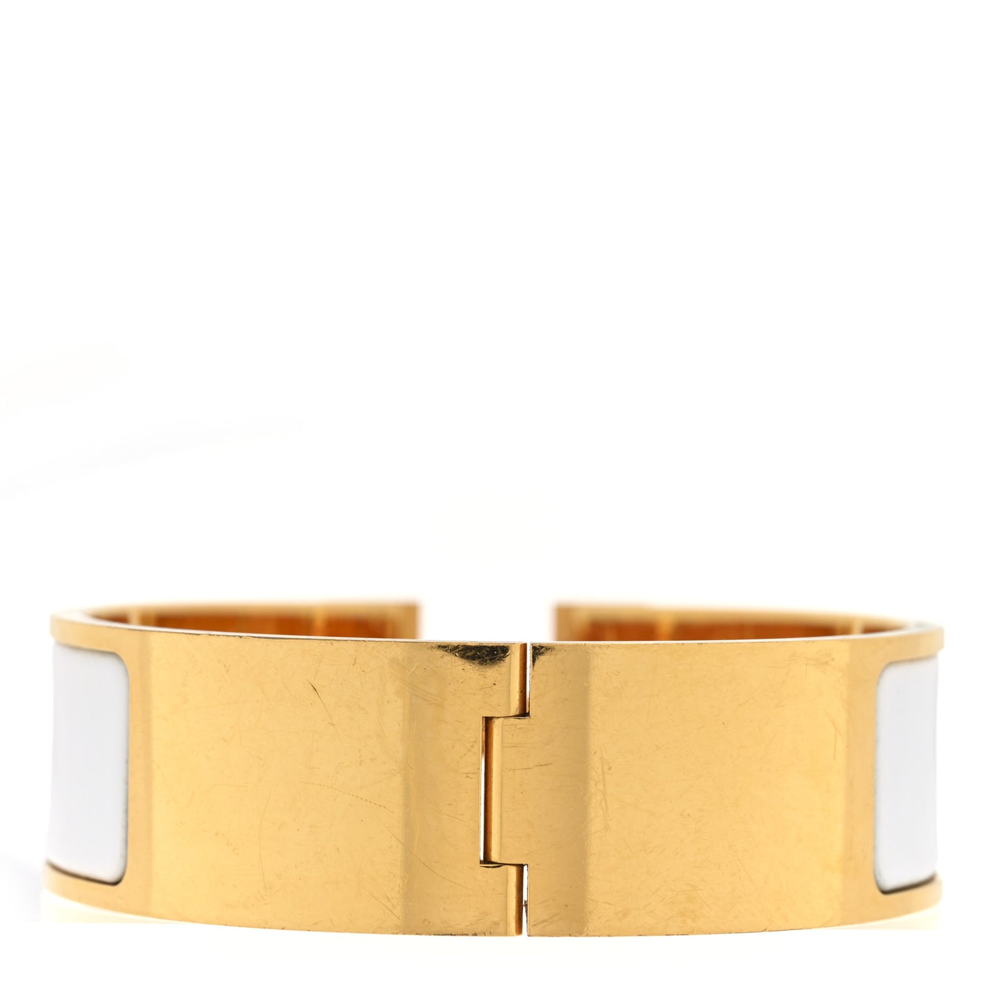 Enamel Wide Clic Clac H Bracelet PM White