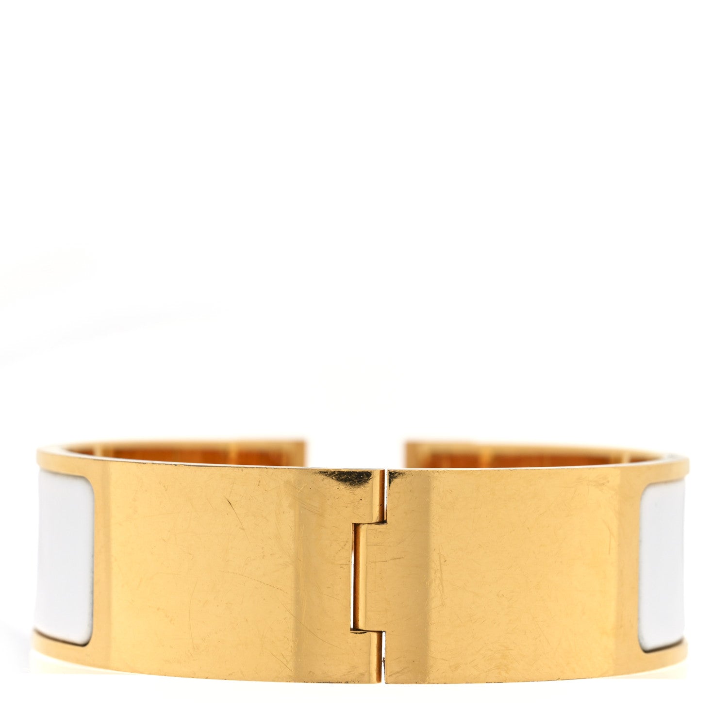 Hermes Enamel Wide Clic Clac H Bracelet PM White 3 of 4