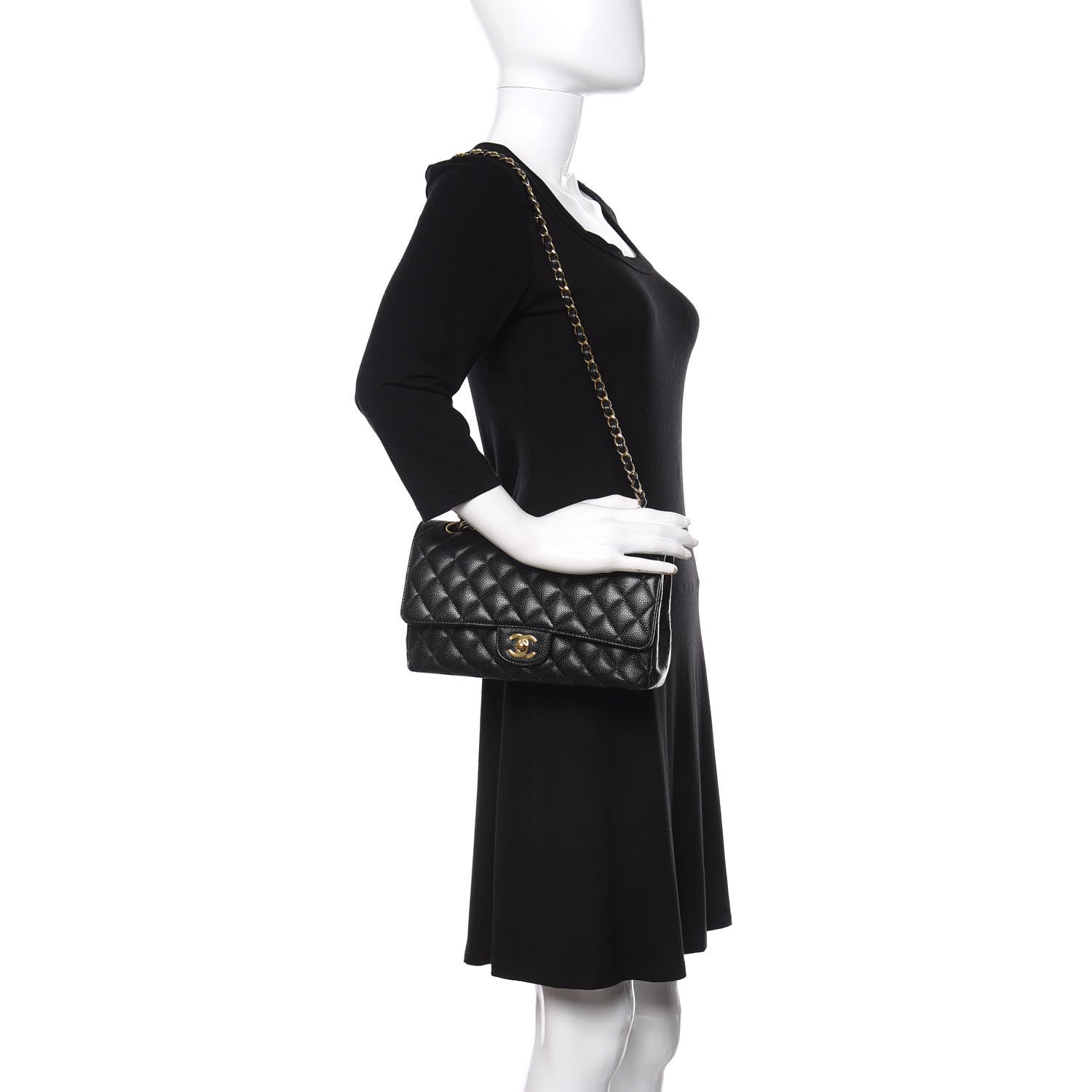 Chanel Caviar Quilted Medium Double Flap Black 3 of 20