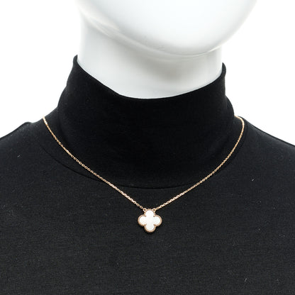 Van Cleef & Arpels 18K Rose Gold Gray Mother of Pearl Vintage Alhambra Pendant Necklace 2 of 7