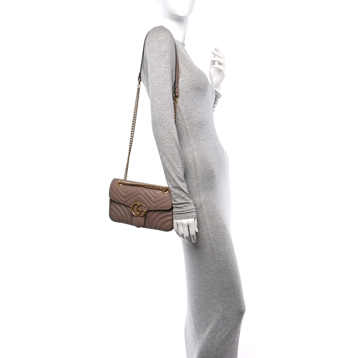 Calfskin Matelasse Small GG Marmont Shoulder Bag Porcelain Rose