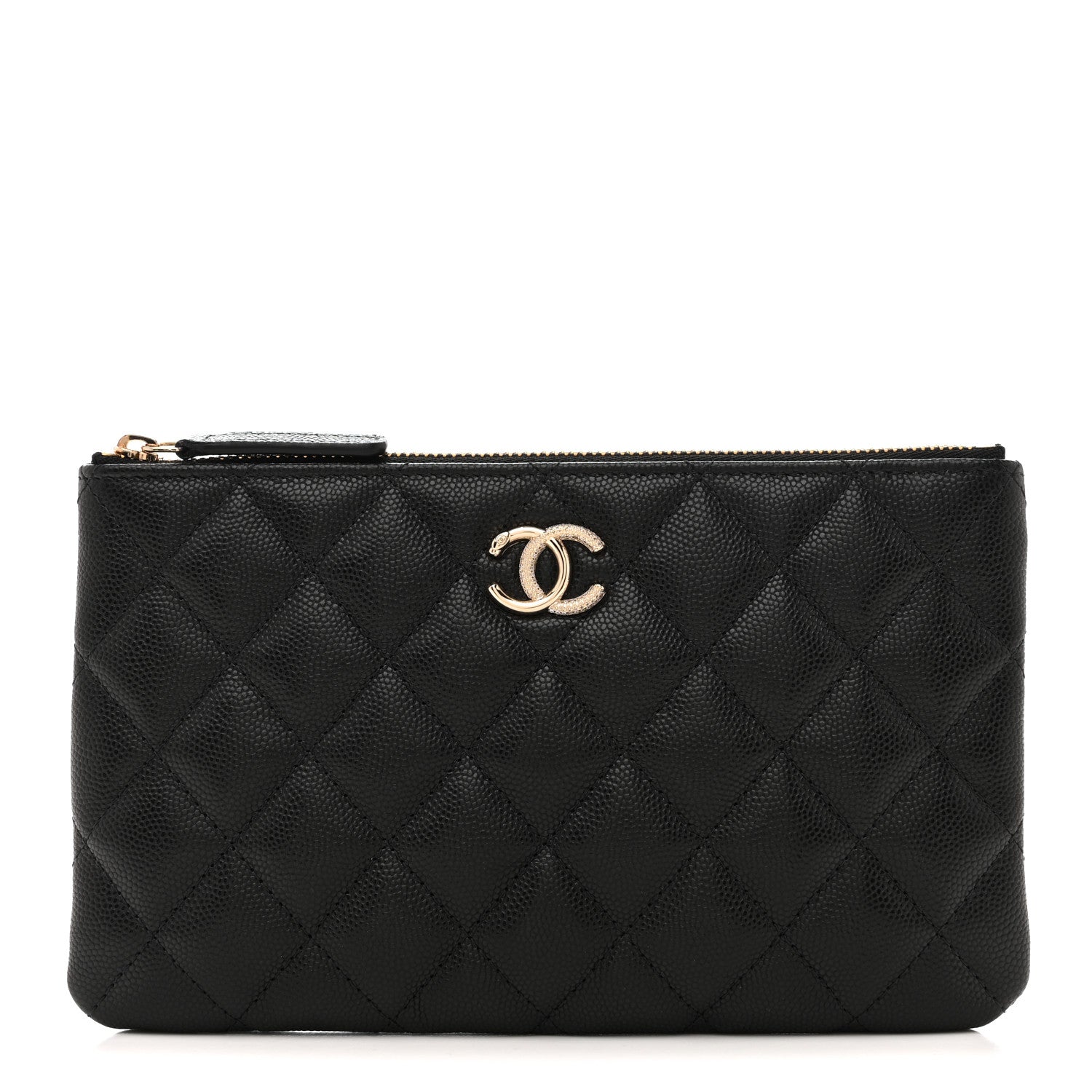 Chanel Caviar Quilted Crystal Cosmetic Case Black 1 of 7