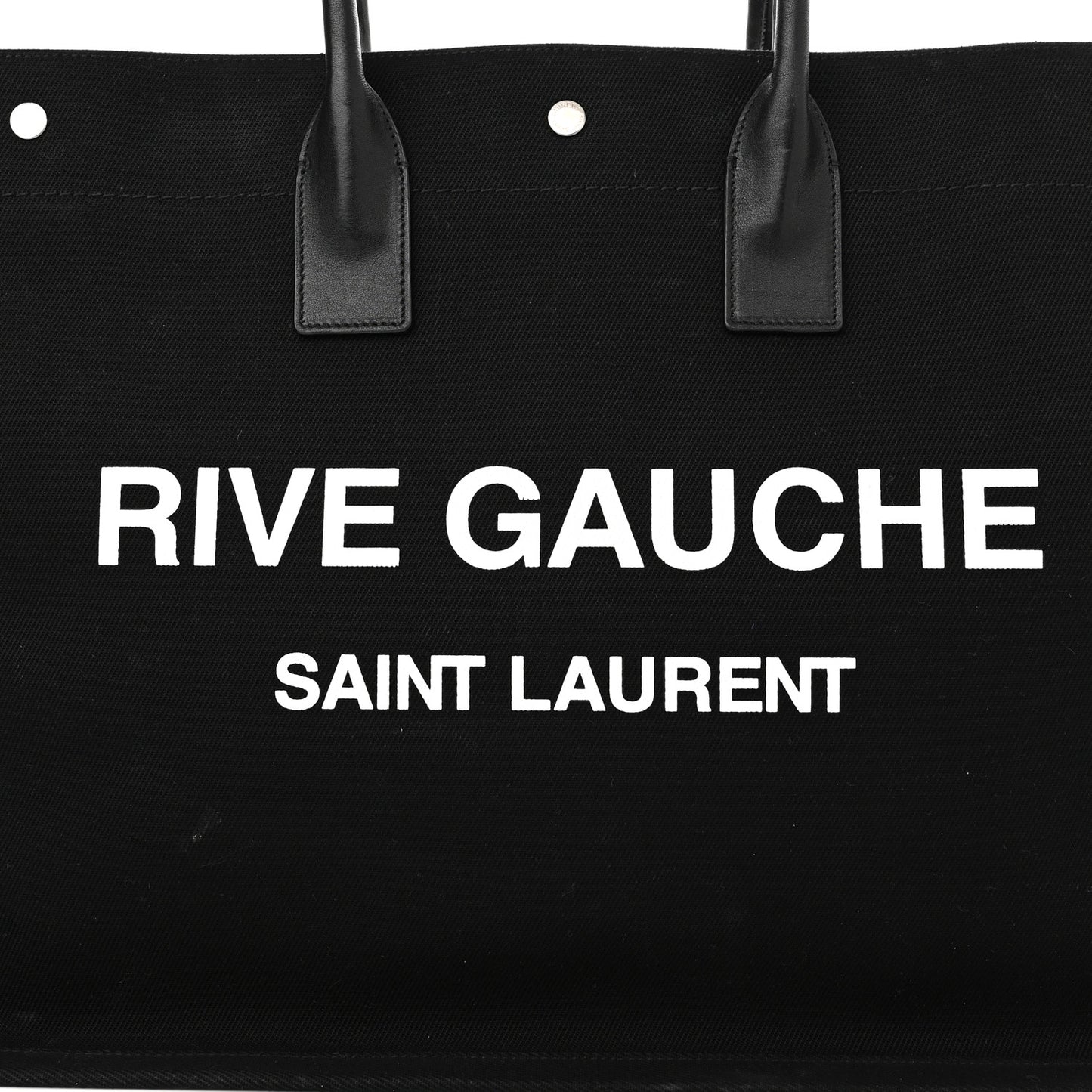 Linen Calfskin Rive Gauche Tote Black