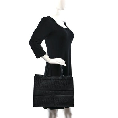 Christian Dior Oblique Calfskin Embossed Medium Book Tote Black 2 of 8