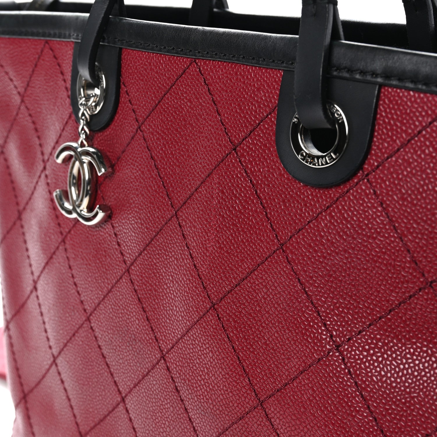 Chanel Grained Calfskin Shopping Fever Tote Red 13 of 14