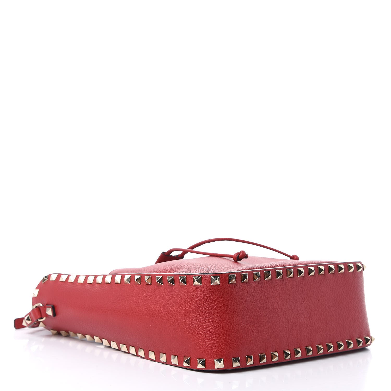 Valentino Garavani Grained Calfskin Rockstud Bucket Bag Red 4 of 10