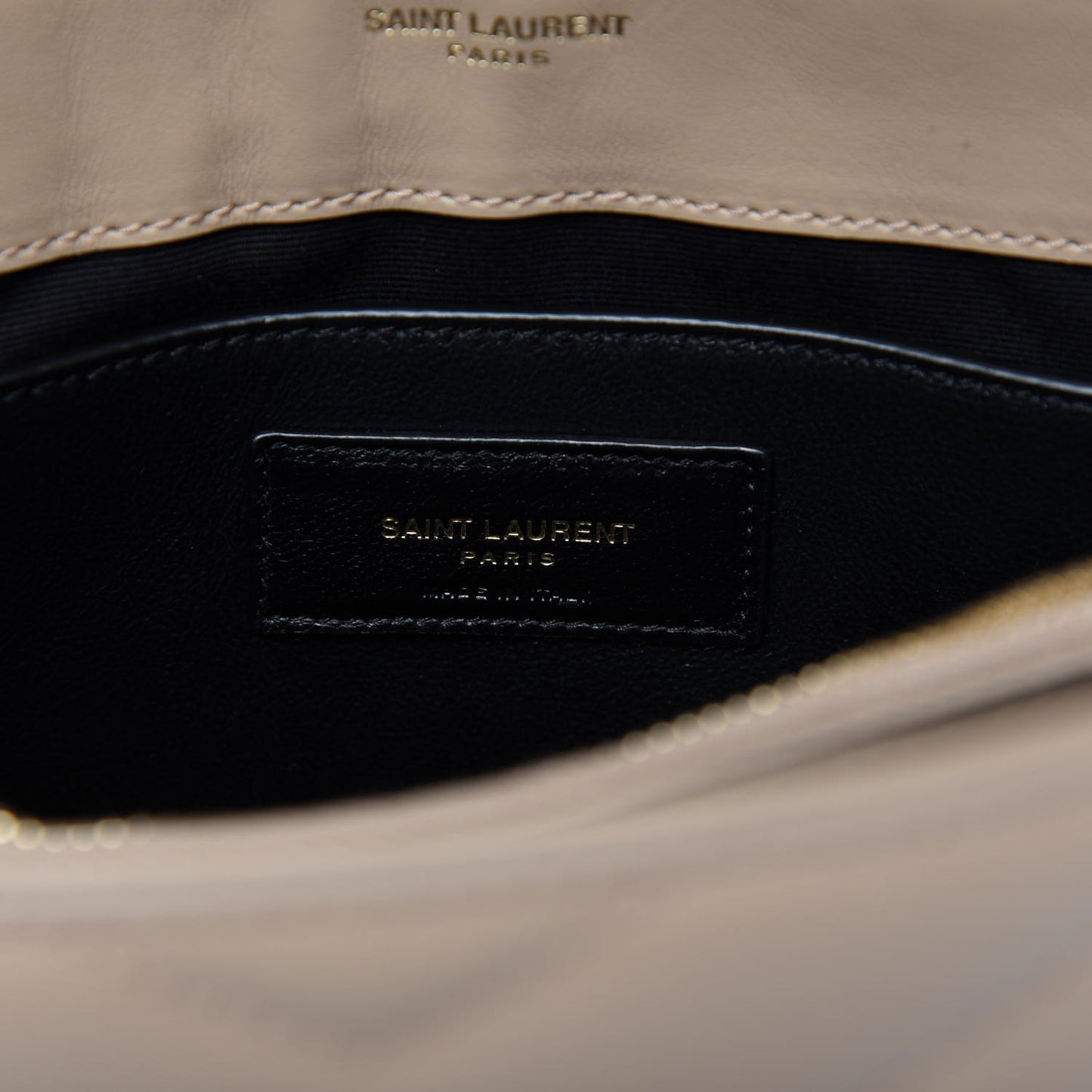 Calfskin Y Quilted Monogram Small Loulou Chain Satchel Dark Beige