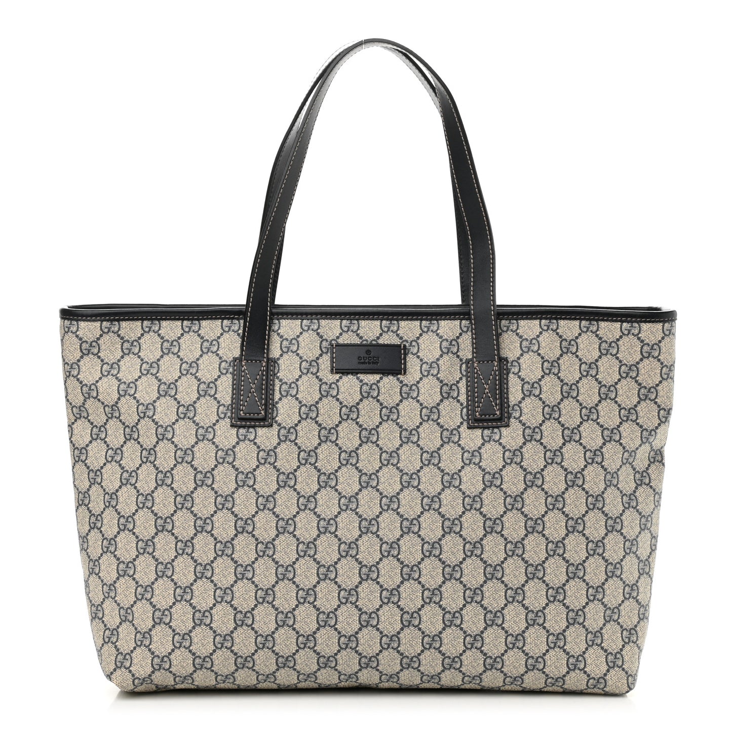 GG Supreme Monogram Medium Zippered Shopping Tote Navy