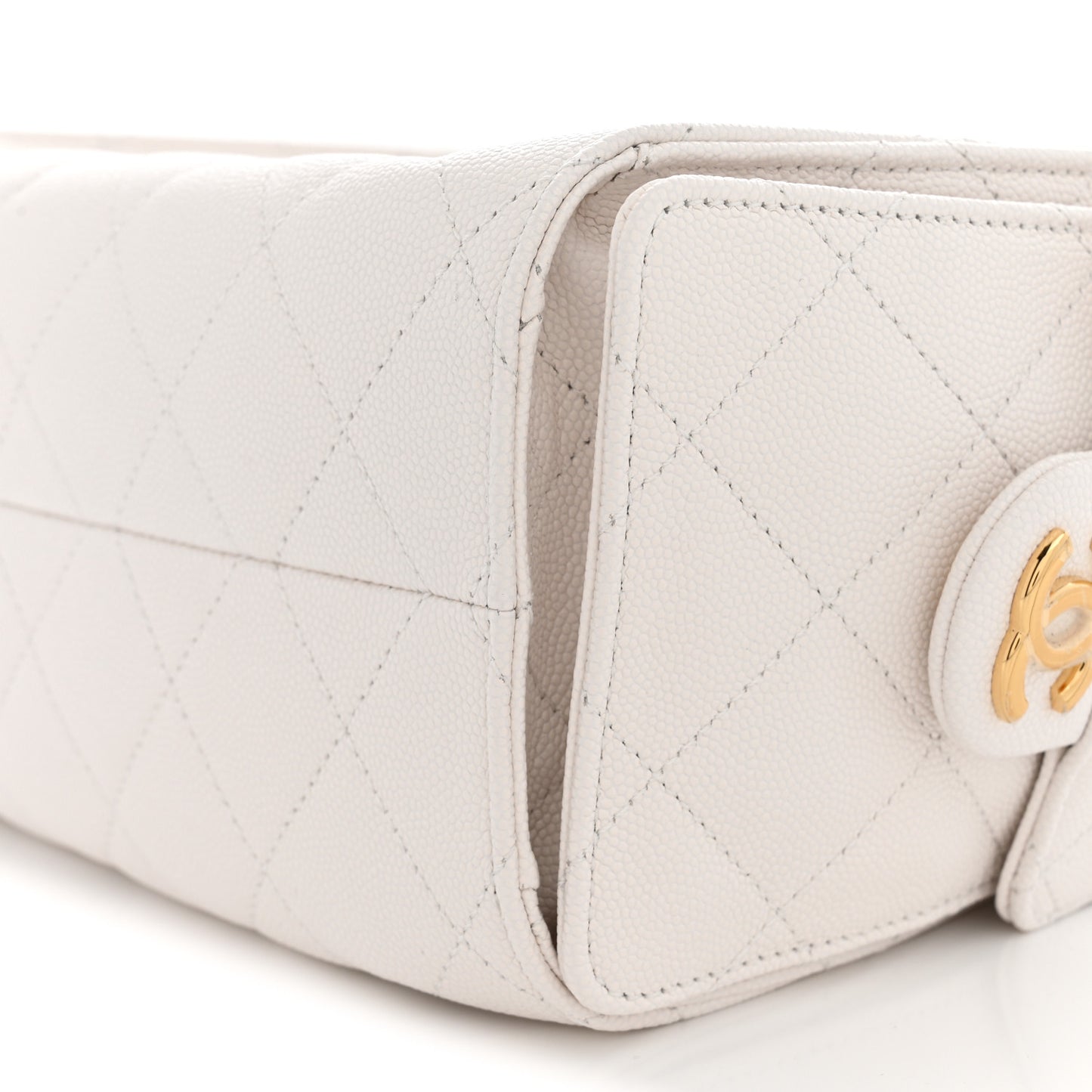 Caviar Quilted Mini Chanel 25 Handbag White