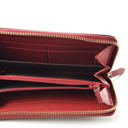Gucci GG Supreme Monogram Embroidered Rainbow Zip Around Wallet Red 5 of 16