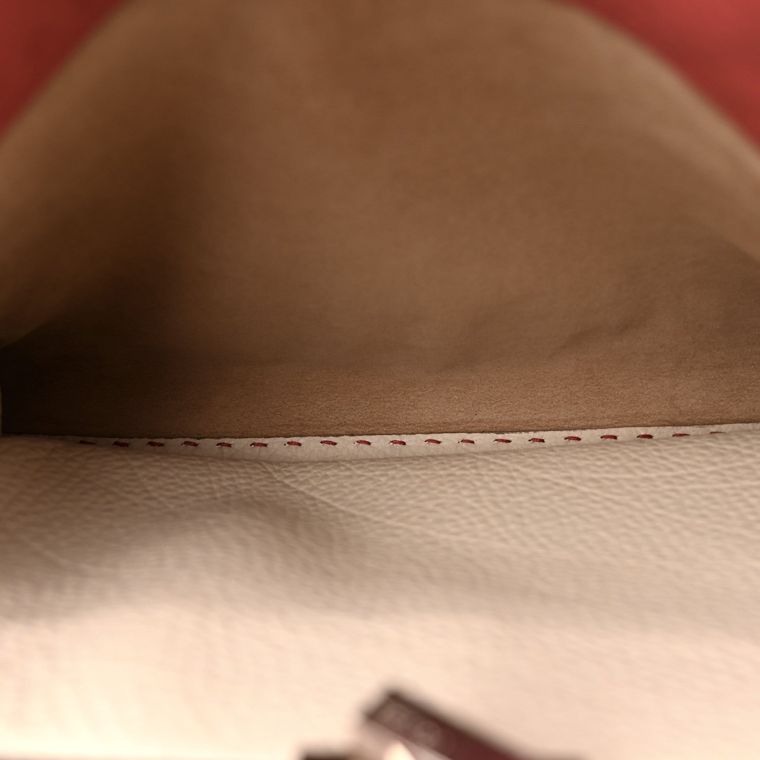 Fendi Cuoio Romano Selleria Bi-Color Medium Peekaboo Iconic Satchel Rosso Latte 5 of 15